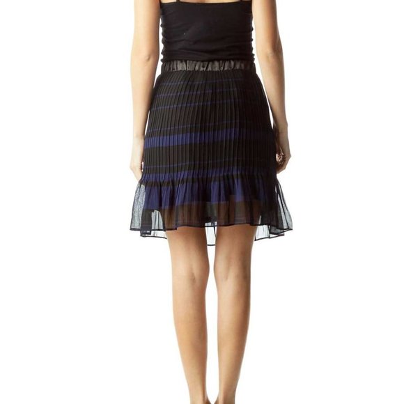 Class Brazil Black Blue Pleated Skirt - Picture 2 of 3